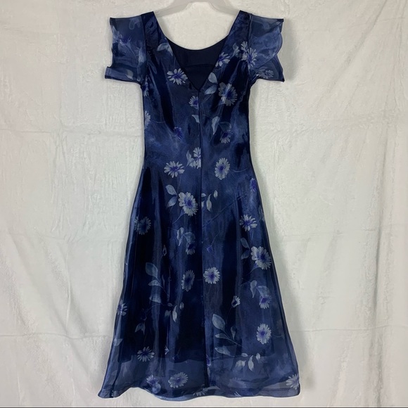 algo medium navy blue floral maxi dress - Picture 10 of 14